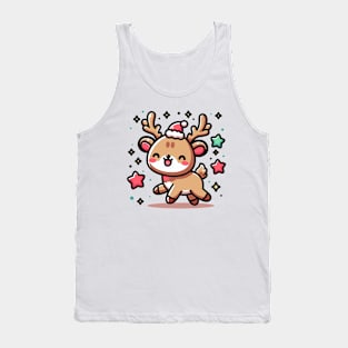 Festive Reindeer Christmas Kawaii Tank Top